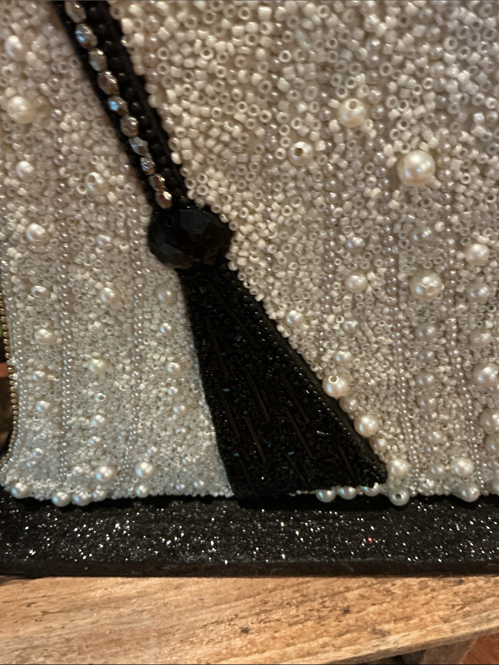 Halloween Beaded and Glitter Ghost with Witch Hat - Picture 4 of 6